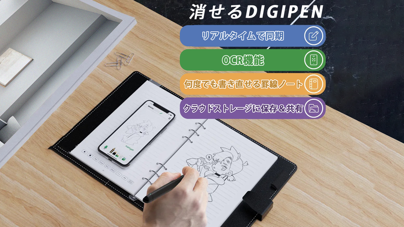 アナログ×先端技術】手書きメモをリアルタイムデジタル化。ボイスメモ