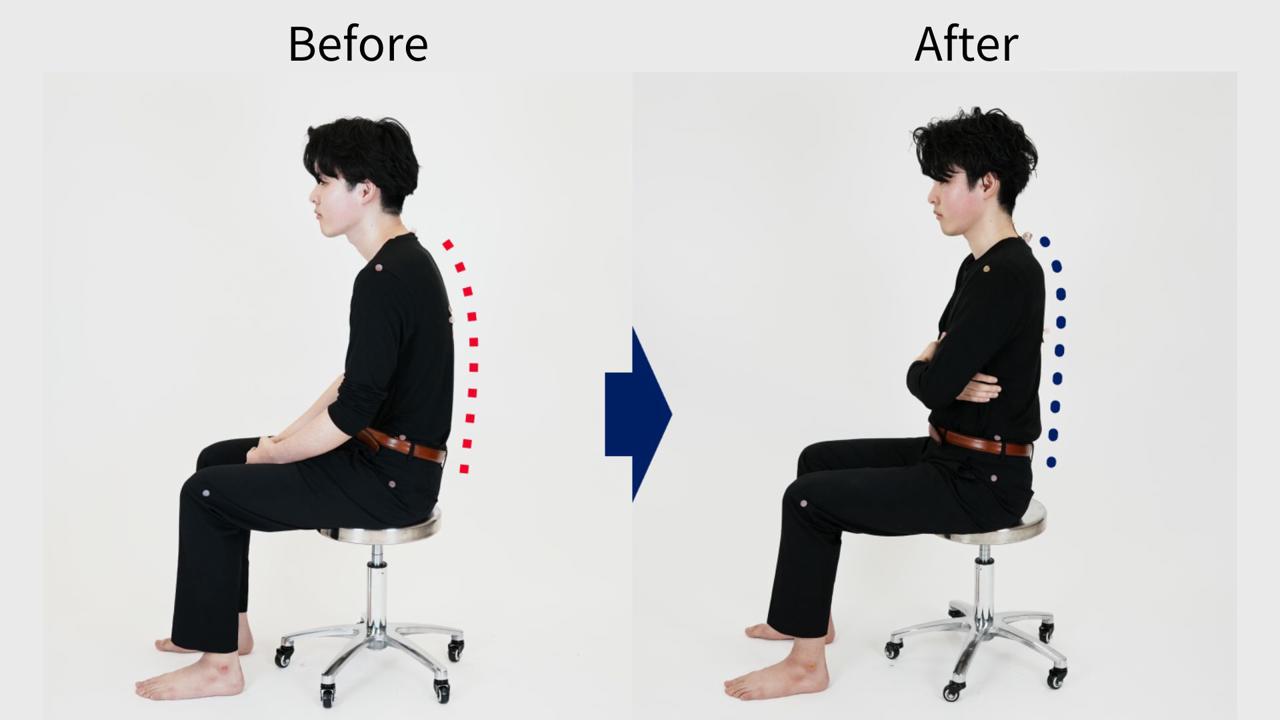 毎日無理なく正しい姿勢へ】姿勢に悩むすべてのデスクワーカーに着て