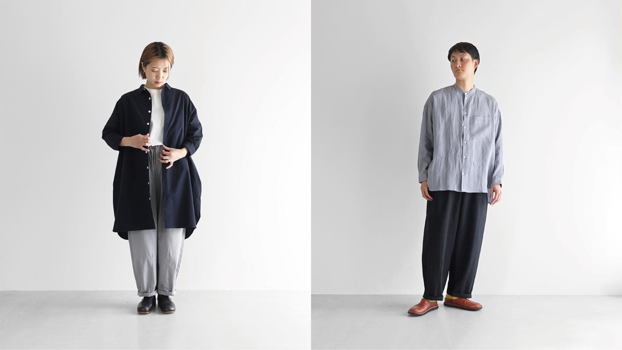 HUIS.】 綿ウールタイプライタークロススカートパンツ ダークカーキ